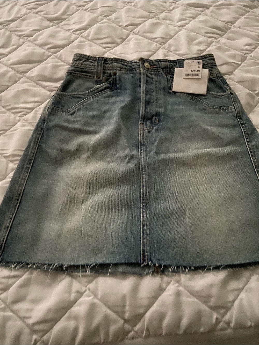 We The Free Blue Denim Jean Skirt